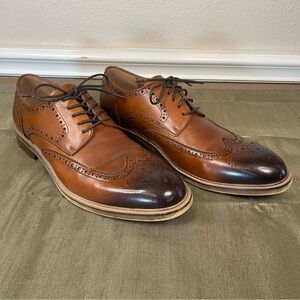 Steve Madden Hoxton Wingtip Oxford Derby Shoes Men's Lace-Up Cognac Size US9.5